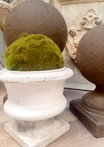 Ceramic Grey Planter & Moss Ball