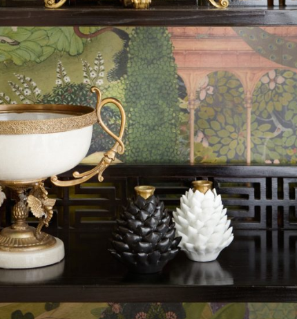 Porcelain Artichoke Candle Holder - White