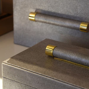 Faux Shagreen Trinket Boxes. Set of 2