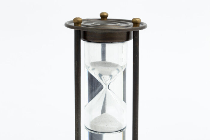 Hourglass timer with brass