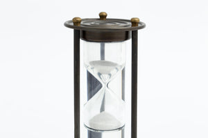 Hourglass timer with brass