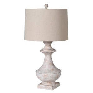 Trophy Cream lamp with linen shade