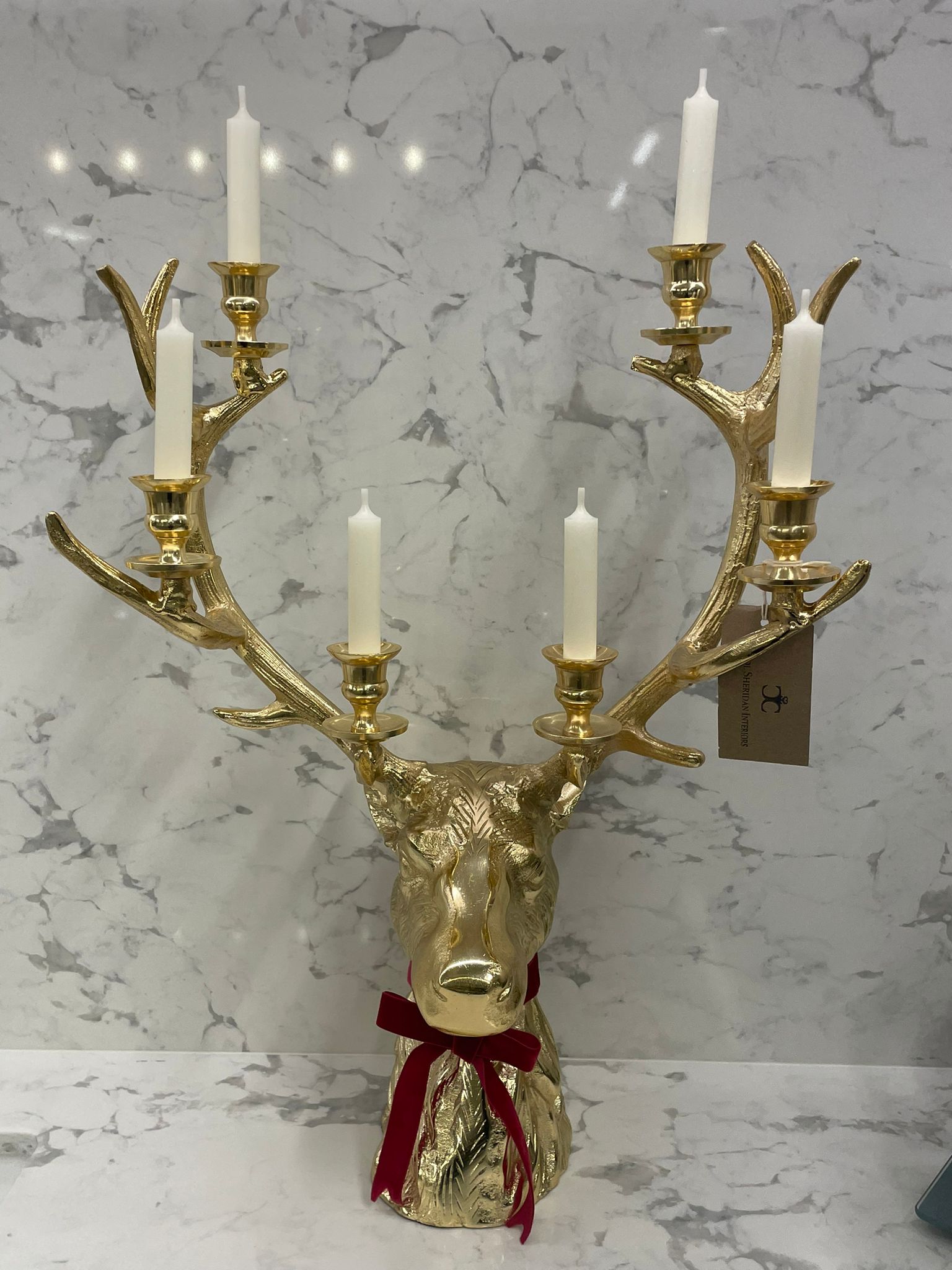 Gold Stag Candelabra