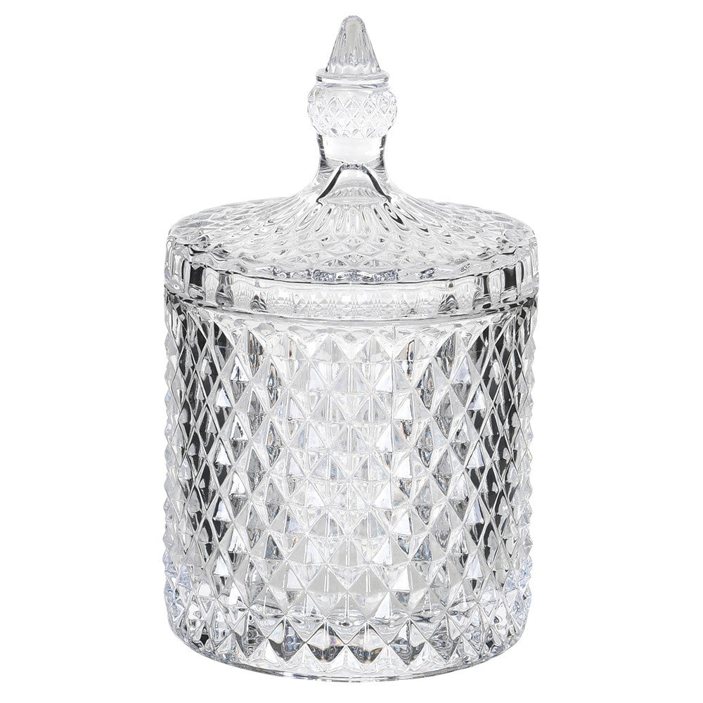 Cut Glass Jar with Lid