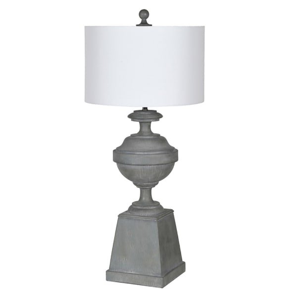 Decorative Grey Lamp with Linen Shade