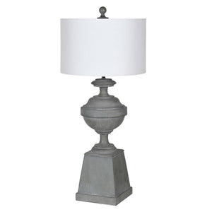Decorative Grey Lamp with Linen Shade