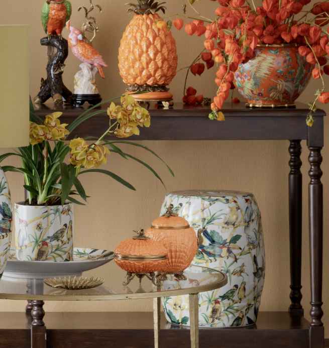 Ceramic Stool - Birds Pattern
