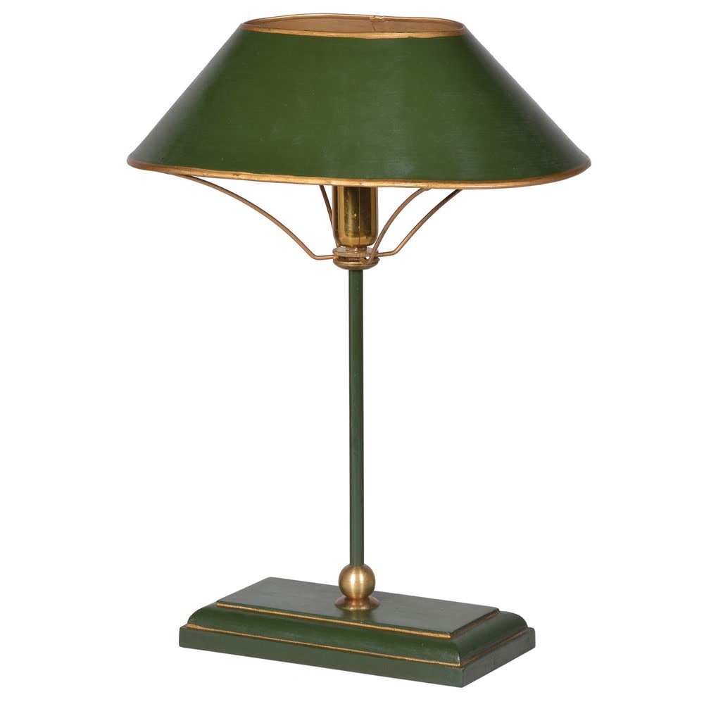 Green & Gold Metal Lamp with shade
