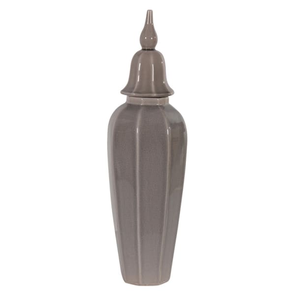 Grey Lidded Urn