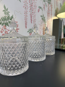 Cut Glass Jar with Lid