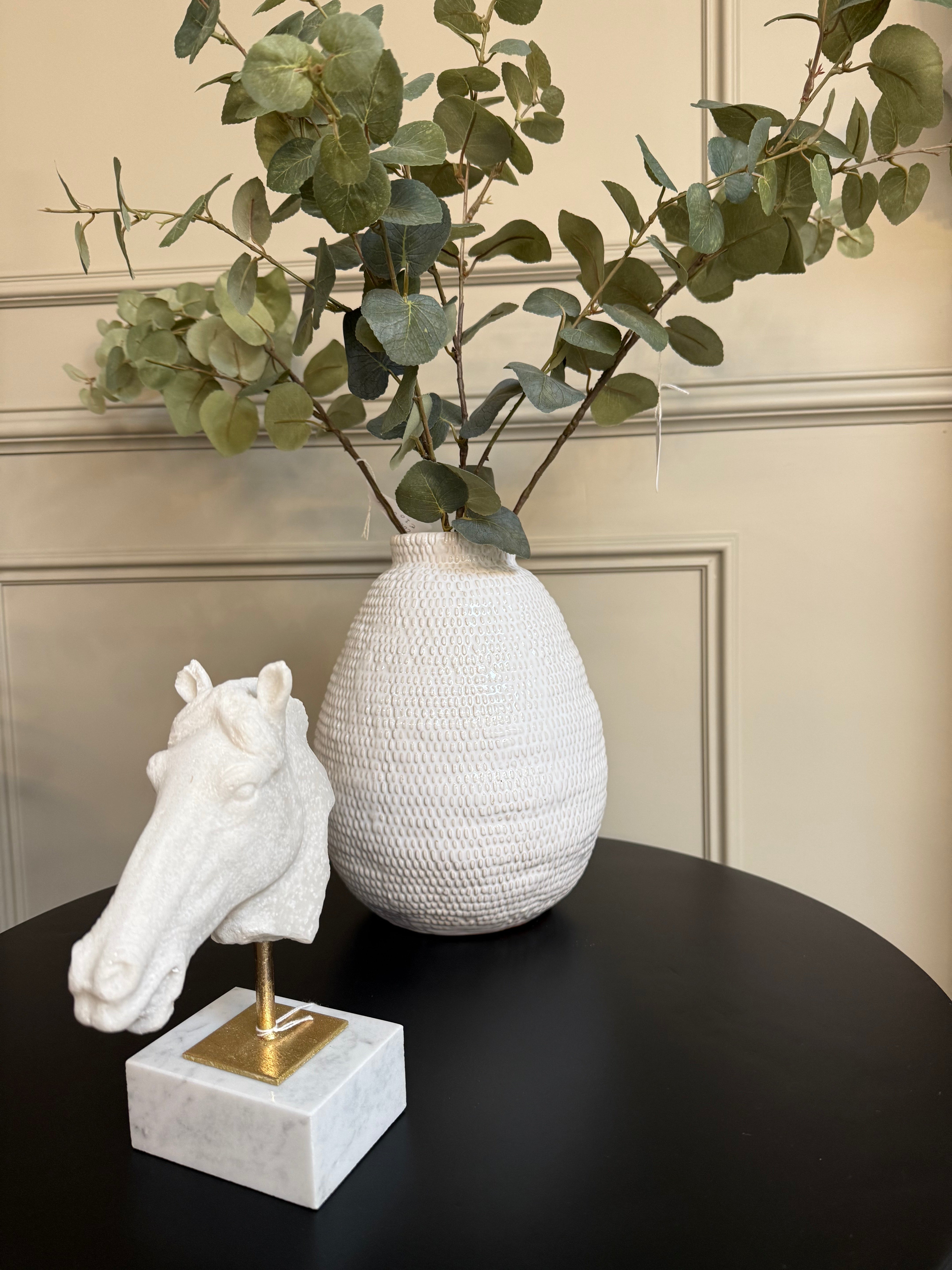 White Ceramic Woven Effect Vase