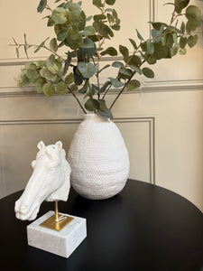 White Ceramic Woven Effect Vase