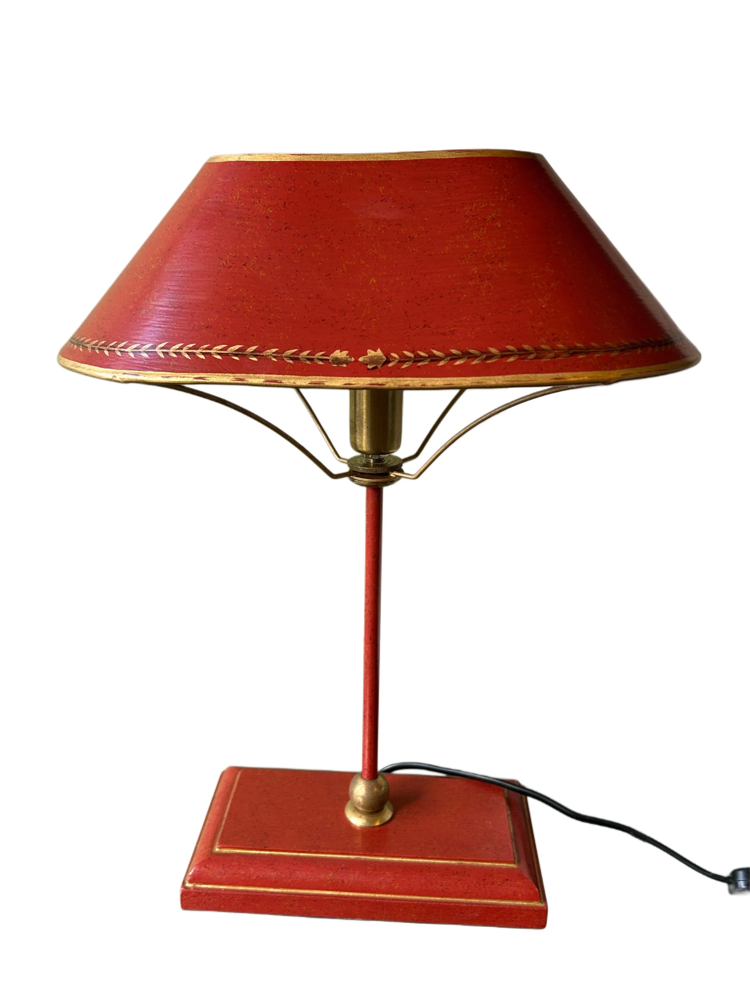 Red Metal Lamp with Shade