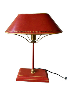 Red Metal Lamp with Shade