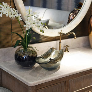 White Orchid in Glass Vase