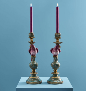 Pair of Pink Parrot Candle Holder