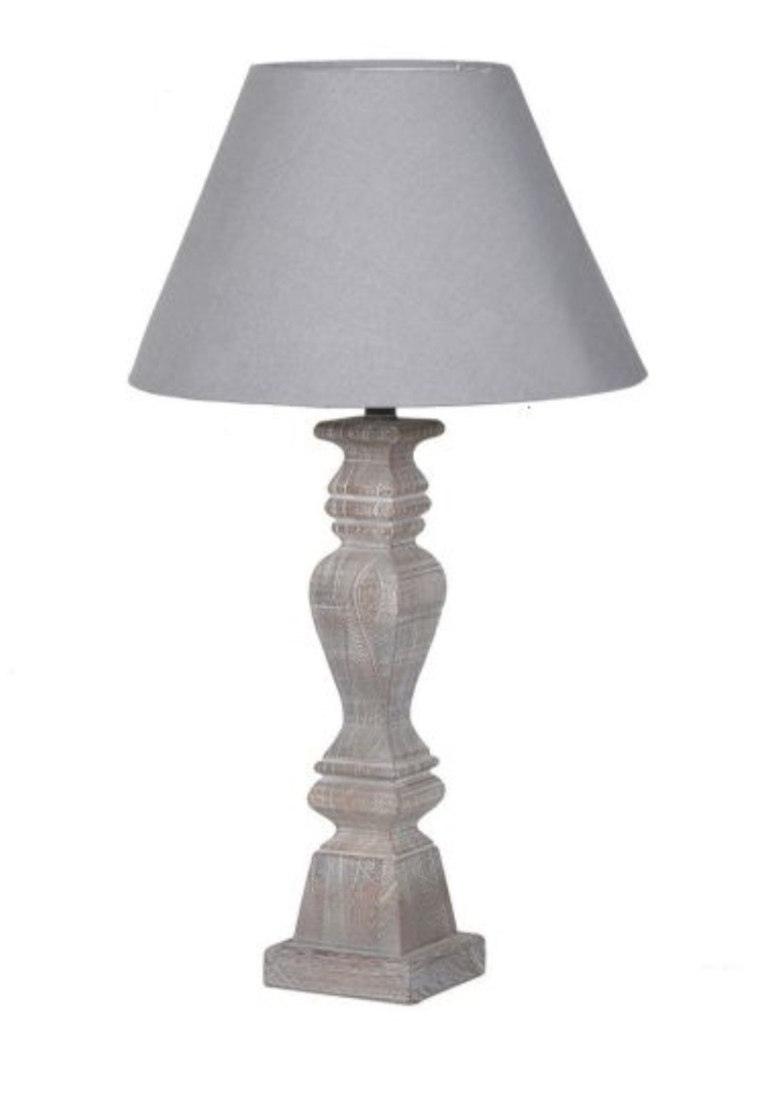 Grey Wooden Table Lamp