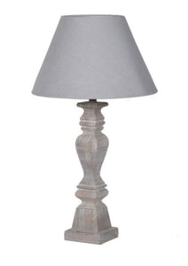 Grey Wooden Table Lamp