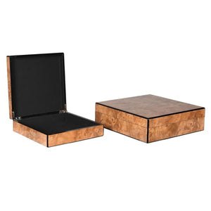 Set of 2 Faux Burl Boxes