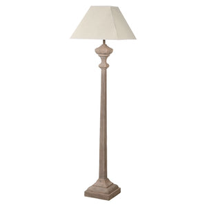 Slim Wooden Floor Lamp with linen shade