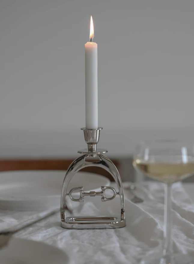 Pair of Stirrup Snaffle Candlesticks