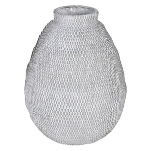 White Ceramic Woven Effect Vase