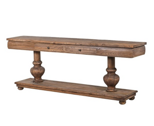 Antiqued Reclaimed Elm 2 Drawer Console Table