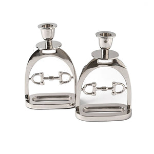 Pair of Stirrup Snaffle Candlesticks