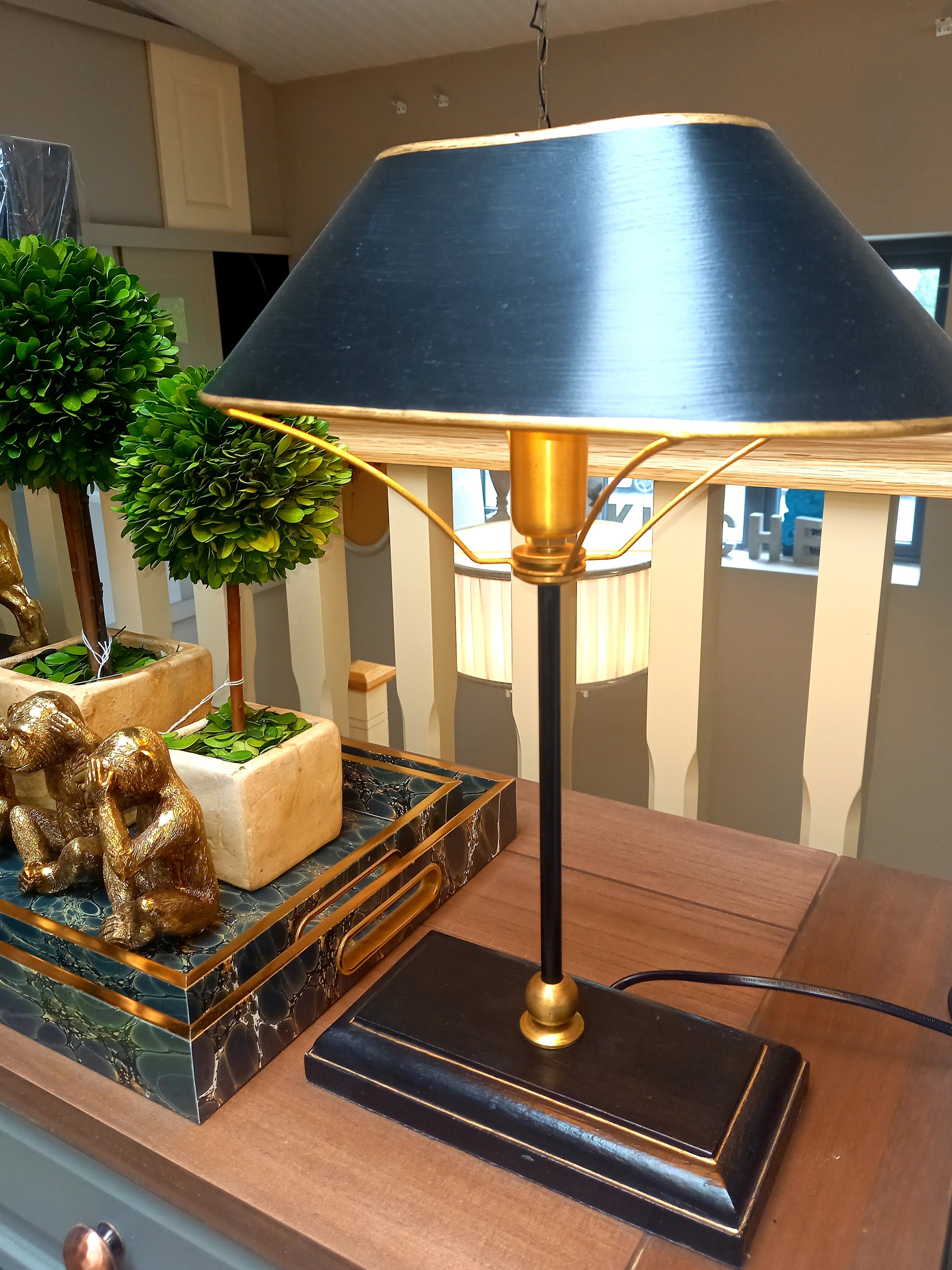 Black & Gold Metal Lamp with shade