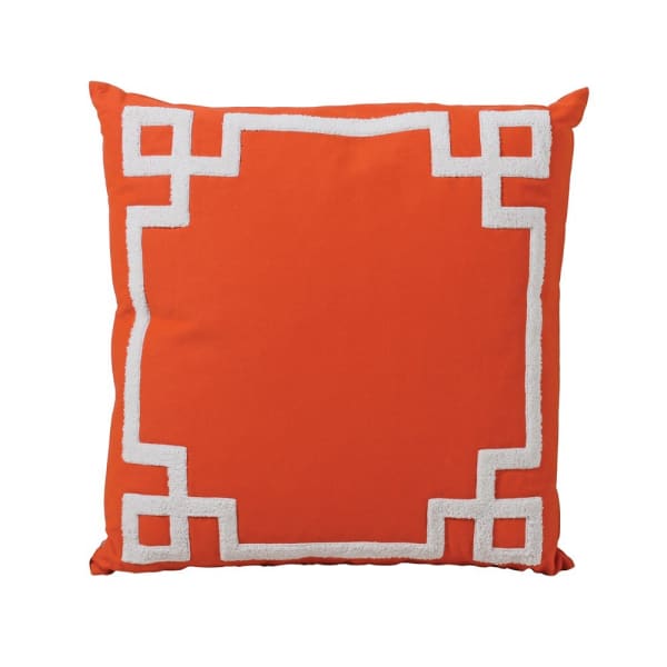 Orange Cushion with White Trim